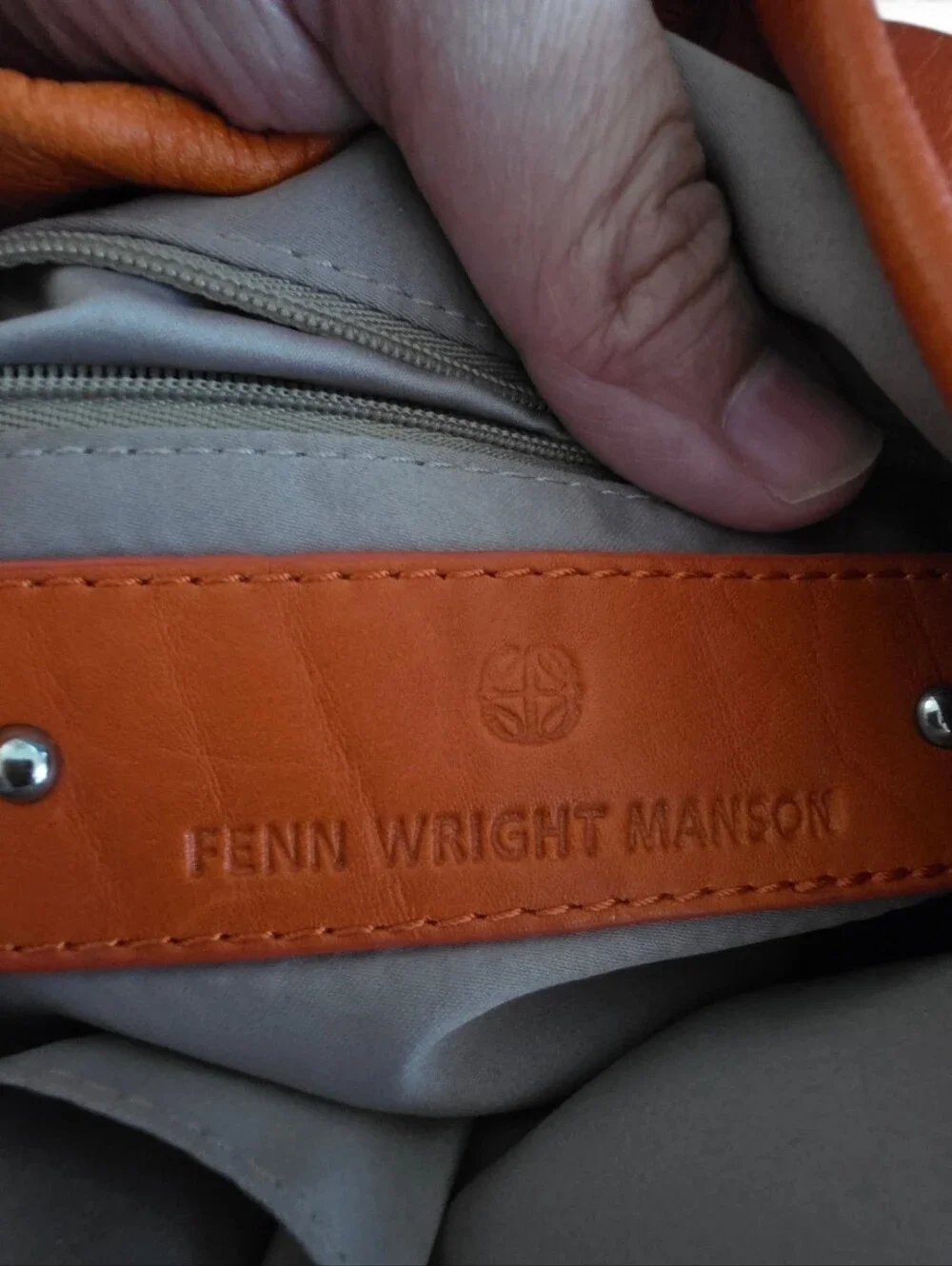 Fenn Wright Manson Orange Leather Hobo Bag Braided Handle Woven Boho Shoulder